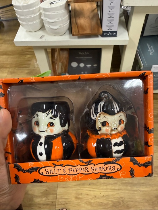 Other - Johanna Parker Halloween Ceramic Salt & Pepper Shaker Set - Black & Orange